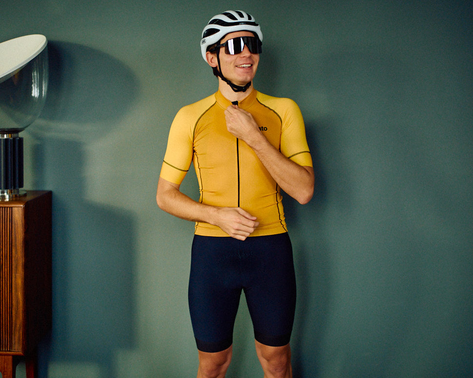 Shades - Men's Short Sleeve Cycling Shirt - Yellow